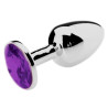 Generique Plug Bijou Strass Violet - LARGE 8 x 4cm